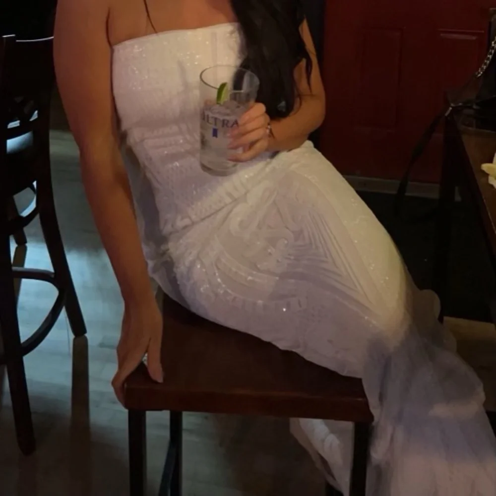 Lulus Magnificent Love White Sequin Strapless Maxi Dress - Picture 10 of 11